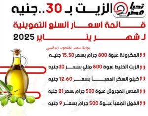 أسعار السلع التموينية لهذا الشهر 
